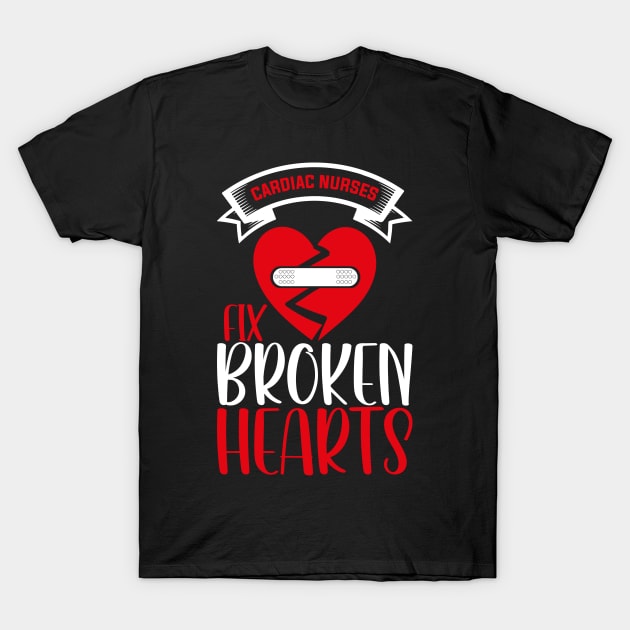 Cardiac Nurses Fix Broken Hearts, Funny Valentines Day Nurse T-Shirt by mcoshop